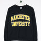 Manchester University Sweatshirt Mens Small Black College from propervintagecanada