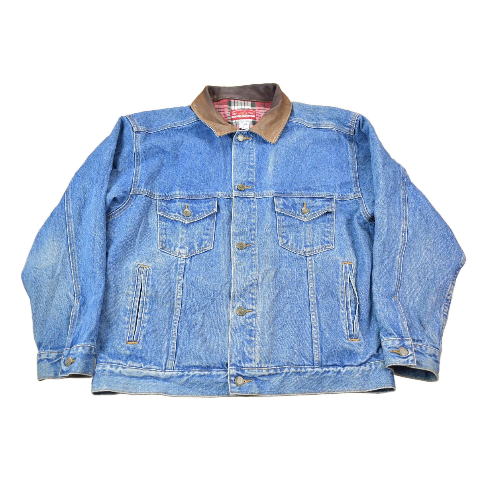 Marlboro Clothing > Gender Neutral Adult Clothing > Jackets & Coats Vintage 1990s Marlboro Country Store Denim Jean Jacket Men's Large