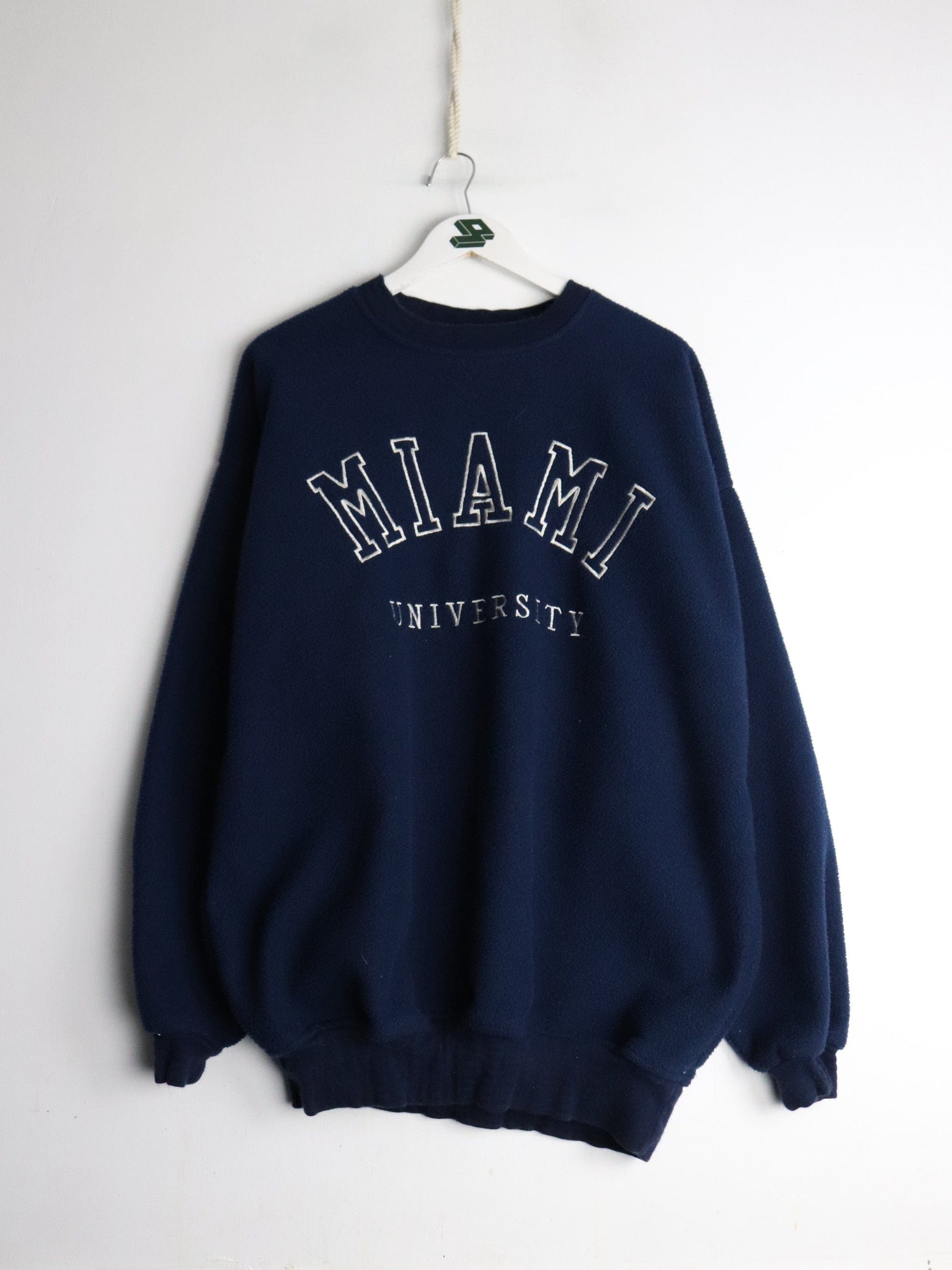 Miami University Sweater Mens 2XL Blue Fleece from propervintagecanada