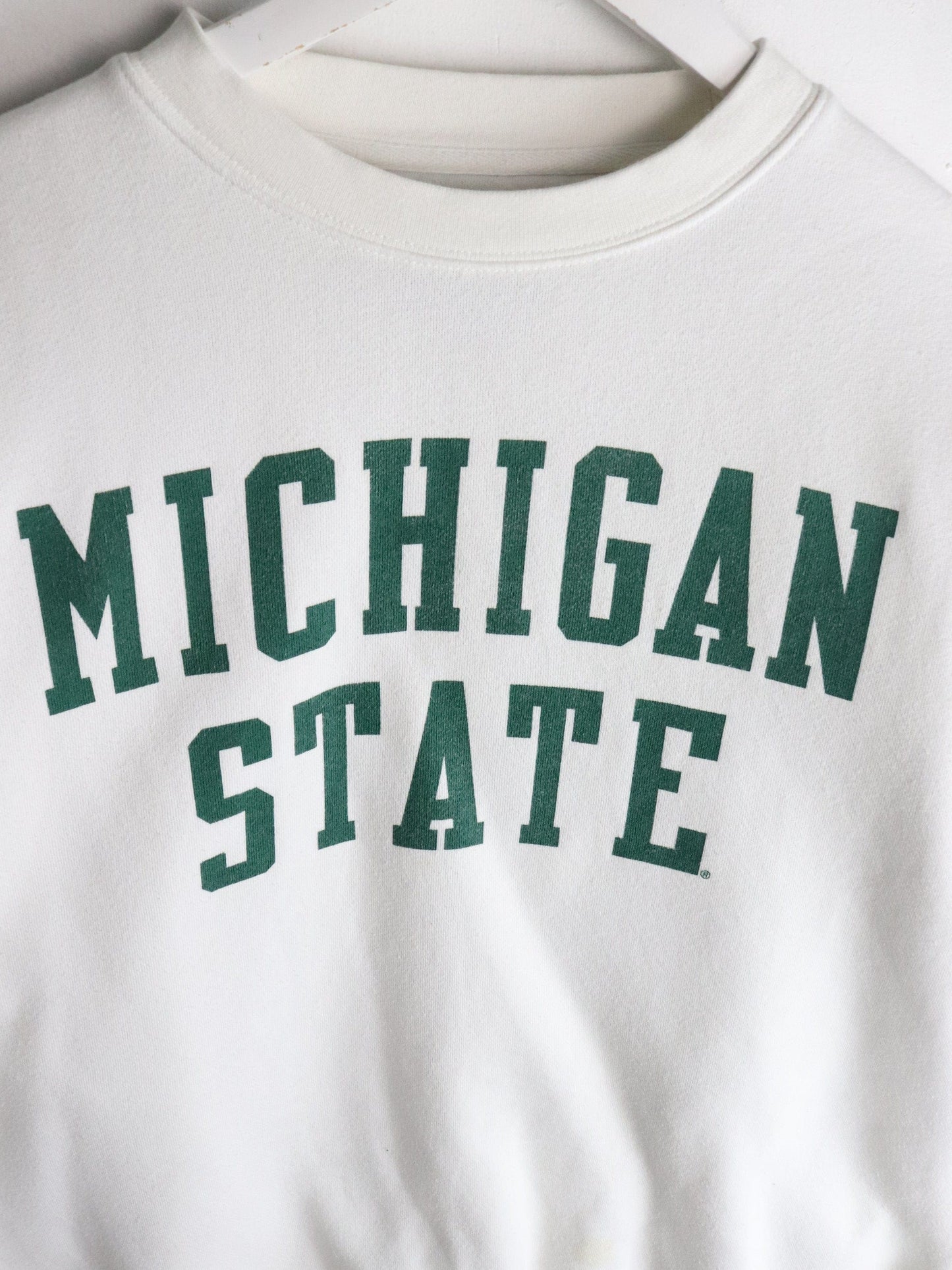 Michigan State Spartans Sweatshirt Mens Large White from propervintagecanada