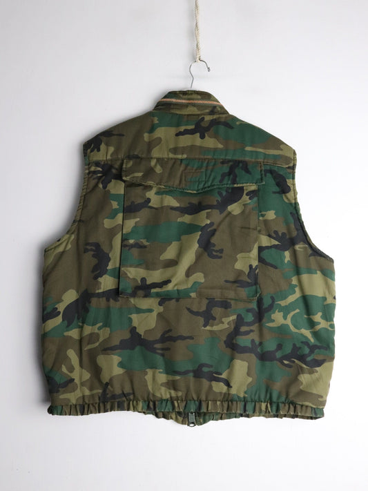 Militaire Jacket Mens XL Green Camo Vest Army