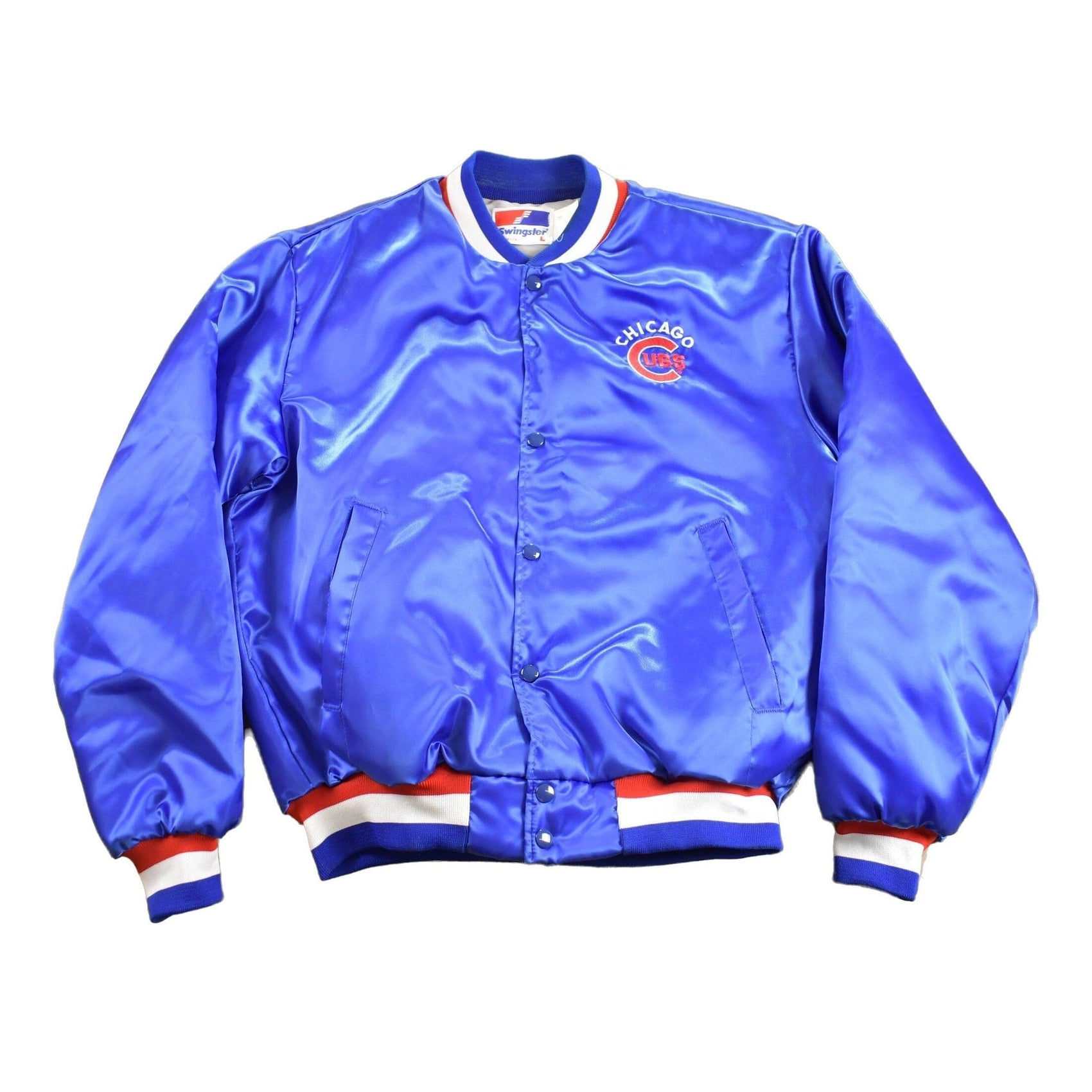MLB Clothing > Gender Neutral Adult Clothing > Jackets & Coats Vintage 1980s Chicago Cubs MLB Satin Jacket Men's Large