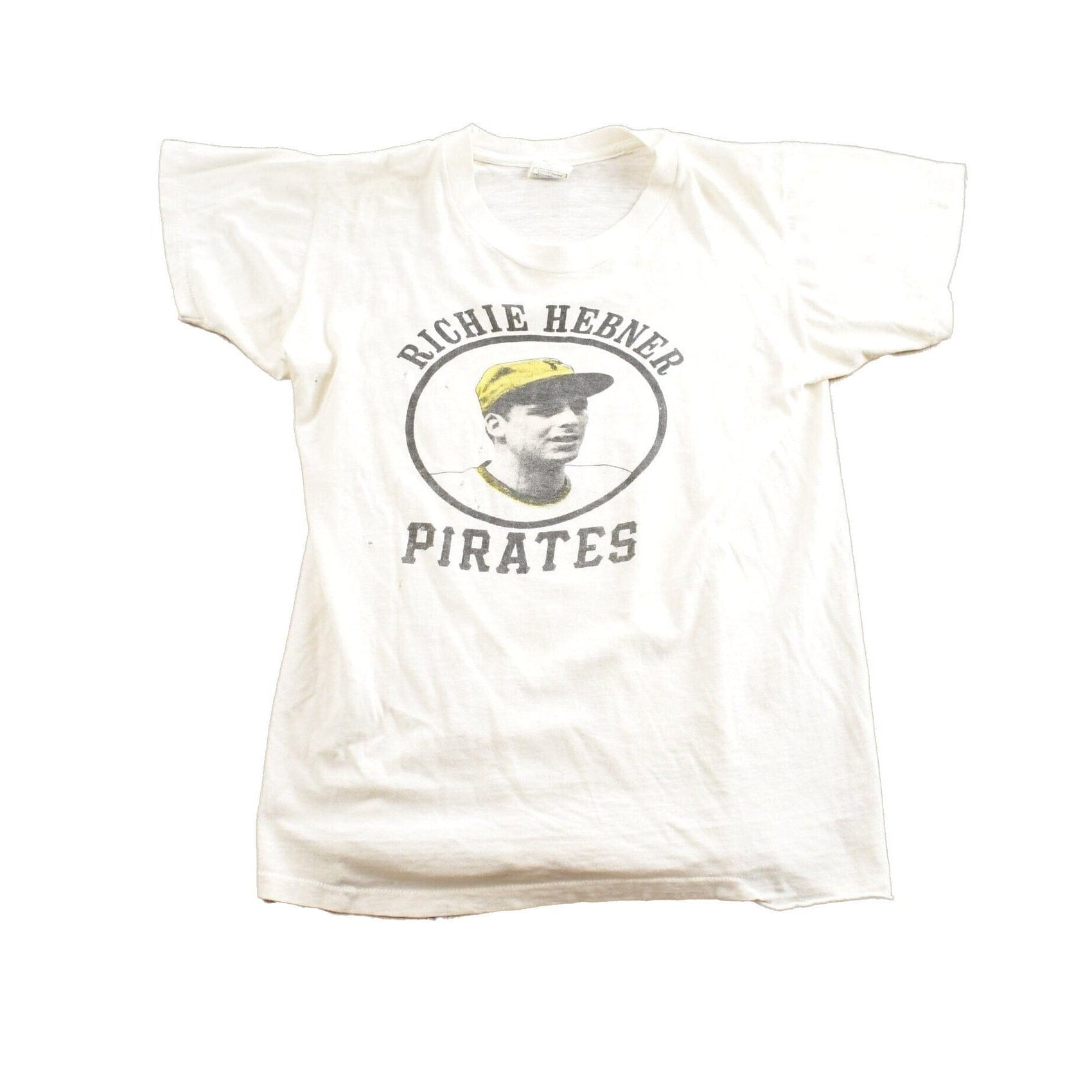 MLB Clothing > Gender Neutral Adult Clothing > Tops & Tees > T Shirts Vintage 1970s MLB Richie Hebner Pirates Baseball Single Stitch T-Shirt Made In USA