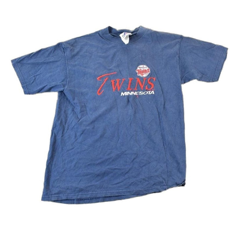 MLB Clothing > Gender Neutral Adult Clothing > Tops & Tees > T Shirts Vintage 1980s Minnesota Twins MLB Graphic T-Shirt Men's Large