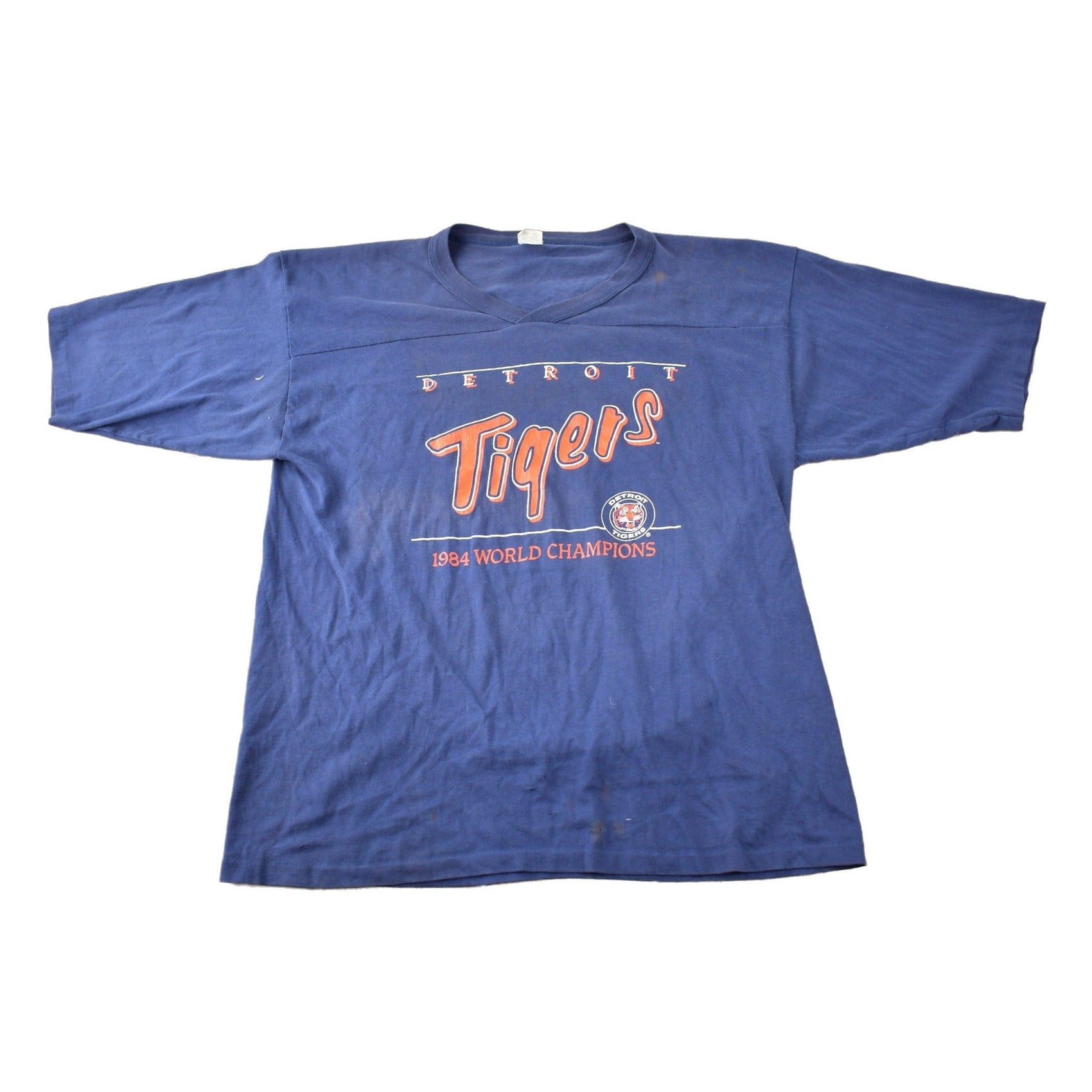 MLB Clothing > Gender Neutral Adult Clothing > Tops & Tees > T Shirts Vintage 1984 Detroit Tigers MLB Baseball World Champions Graphic T-Shirt Made In USA