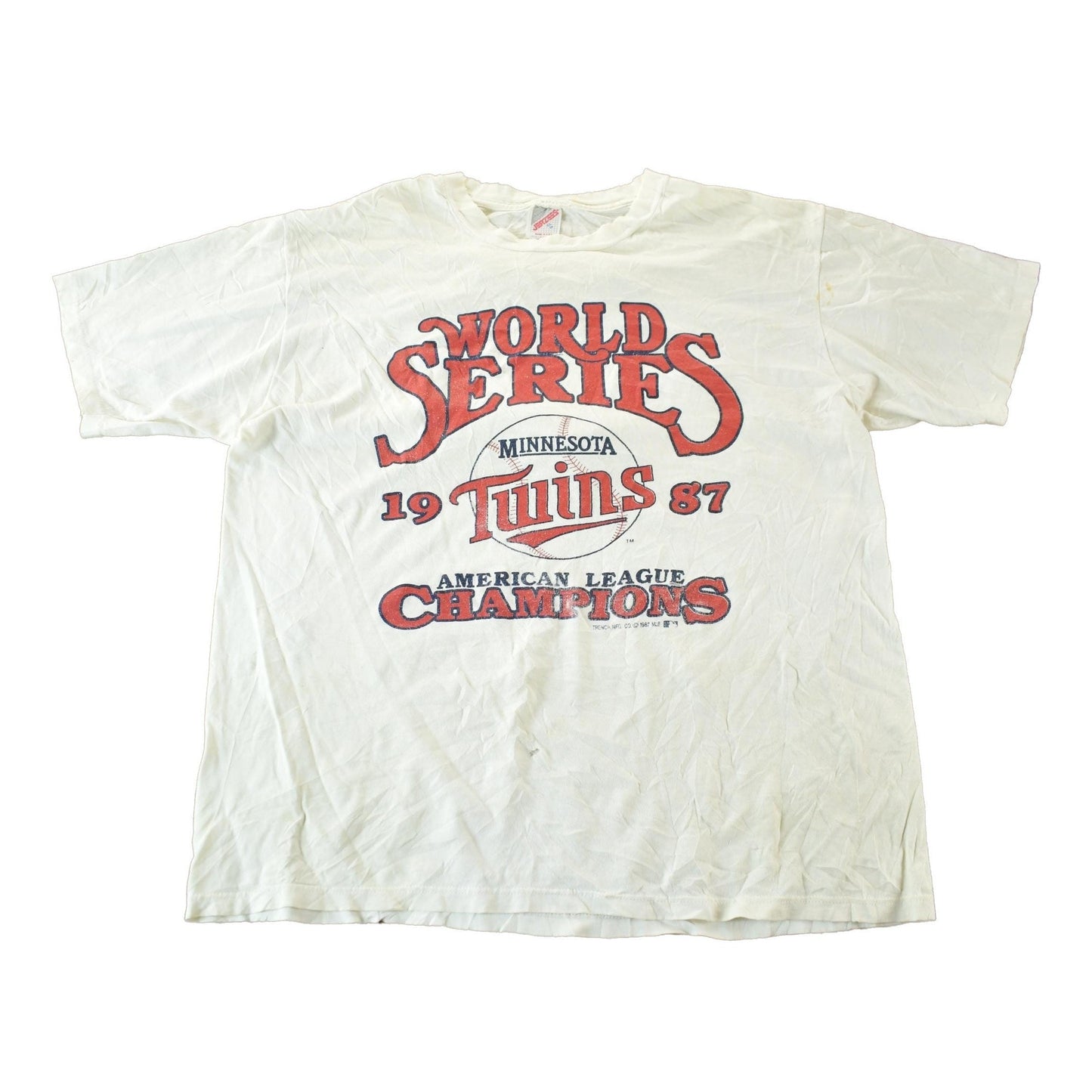 MLB Clothing > Gender Neutral Adult Clothing > Tops & Tees > T Shirts Vintage 1987 Minnesota Twins MLB Graphic T-Shirt Men's Large