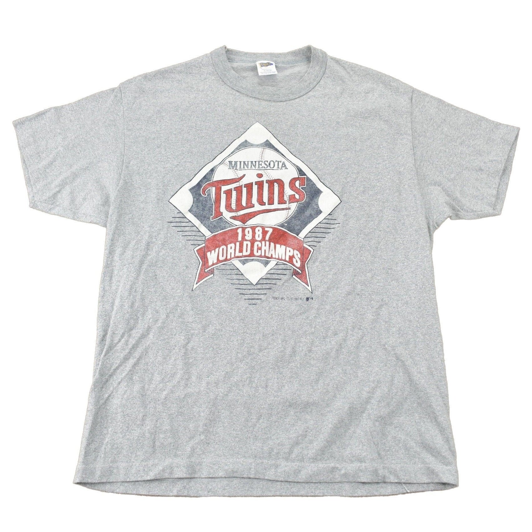 MLB Clothing > Gender Neutral Adult Clothing > Tops & Tees > T Shirts Vintage 1987 Minnesota Twins MLB World Champions Graphic T-Shirt Men's Medium