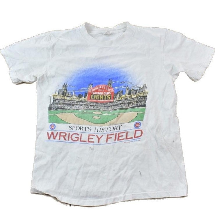 MLB Clothing > Gender Neutral Adult Clothing > Tops & Tees > T Shirts Vintage 1988 Chicago Cubs MLB Wrigley Stadium Graphic T-Shirt Men's Medium