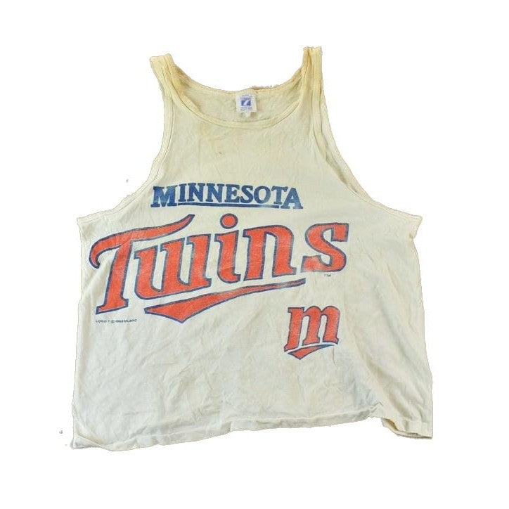 MLB Clothing > Gender Neutral Adult Clothing > Tops & Tees > T Shirts Vintage 1988 Logo 7 Minnesota Twins MLB Graphic Tank Top Men's Small