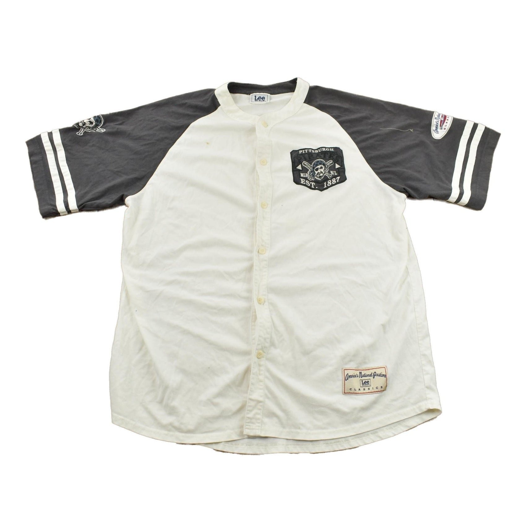 MLB Clothing > Gender Neutral Adult Clothing > Tops & Tees > T Shirts Vintage 1990 Pittsburgh Pirates Button Up Shirt Men's Large