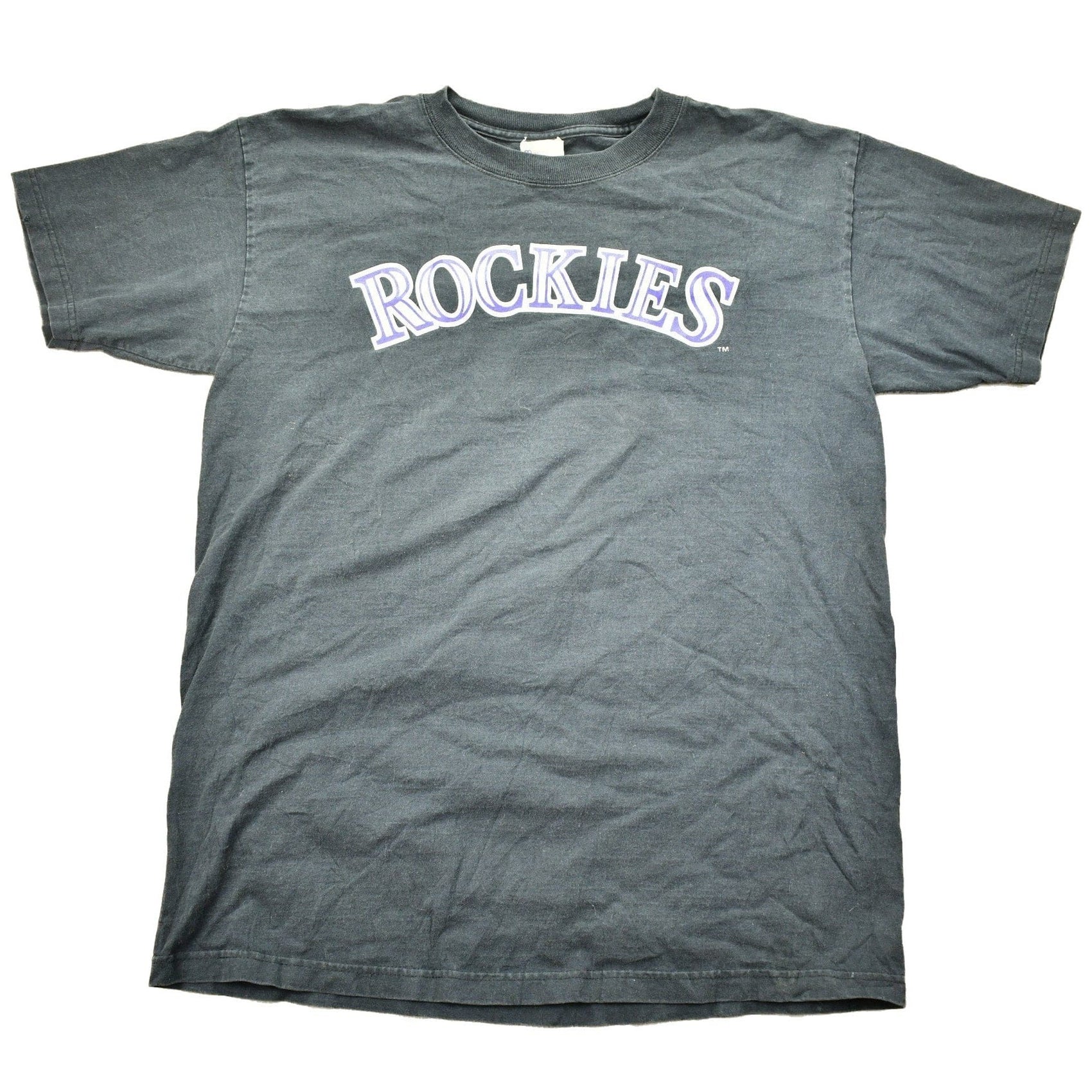 MLB Clothing > Gender Neutral Adult Clothing > Tops & Tees > T Shirts Vintage 1990s Colorado Rockies MLB Graphic T-shirt Men's Large