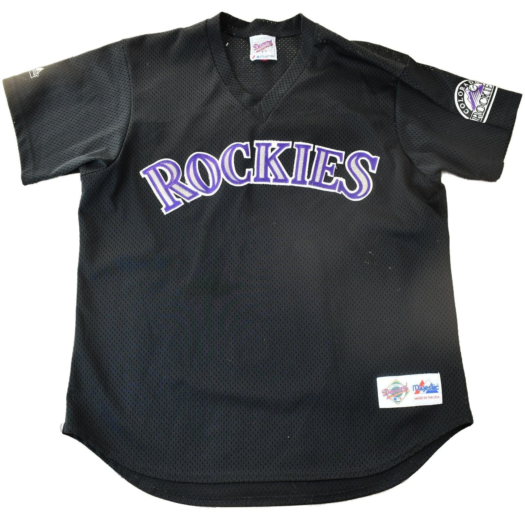 MLB Clothing > Gender Neutral Adult Clothing > Tops & Tees > T Shirts Vintage 1990s Colorado Rockies MLB Majestic Baseball Jersey Men's XL
