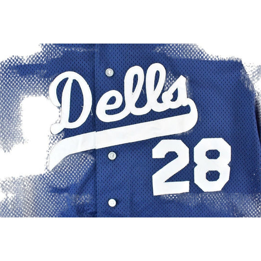 MLB Clothing > Gender Neutral Adult Clothing > Tops & Tees > T Shirts Vintage 1990s Dells Embroidered Navy Baseball Jersey Men's XL