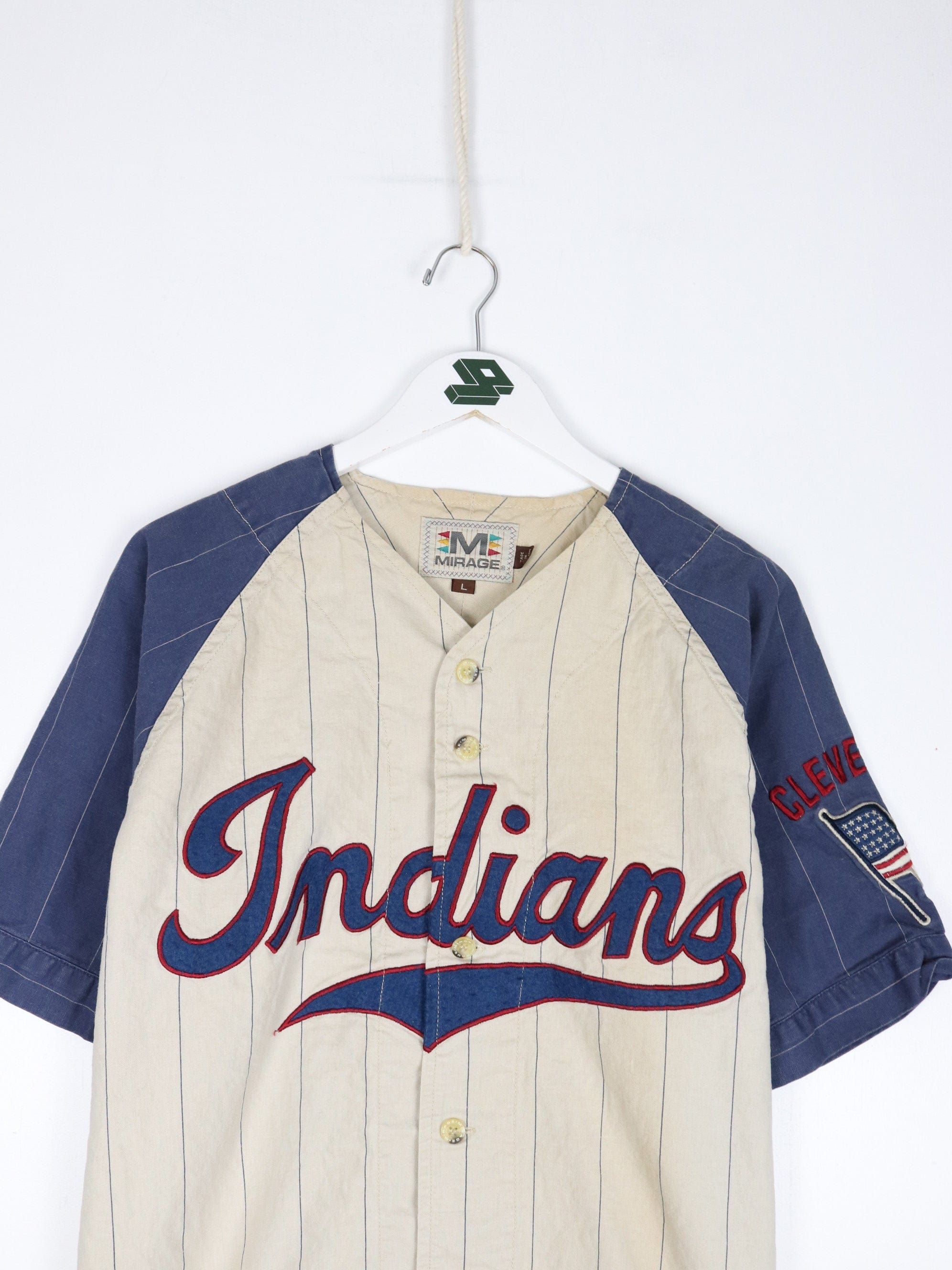 Vintage Cleveland Indians Baseball Jersey Mens Large Brown Mirage MLB