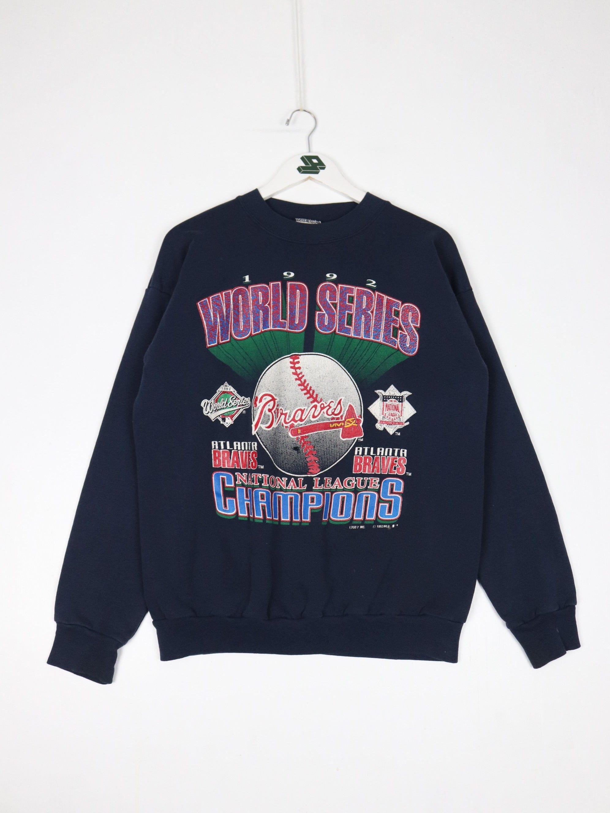 Vintage Atlanta Braves Sweatshirt Fits Mens M Blue 1992 World