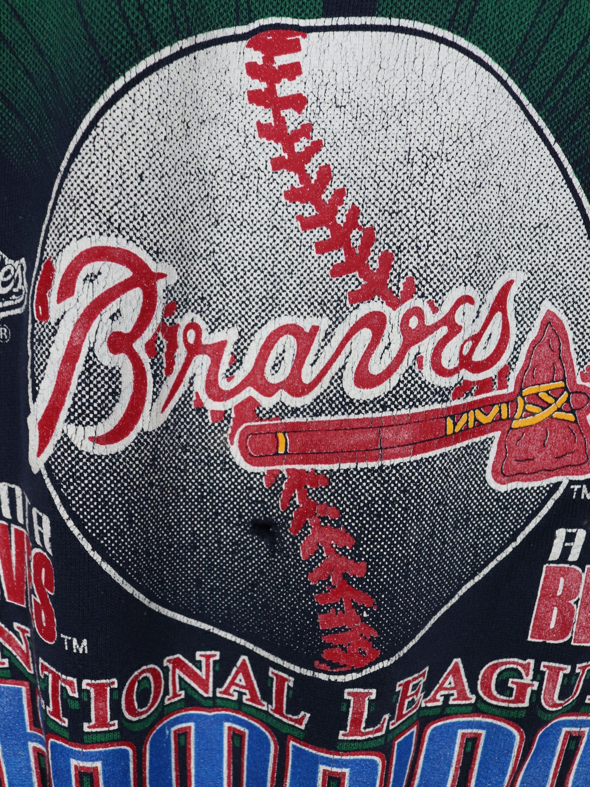 Vintage Atlanta Braves Sweatshirt Fits Mens M Blue 1992 World