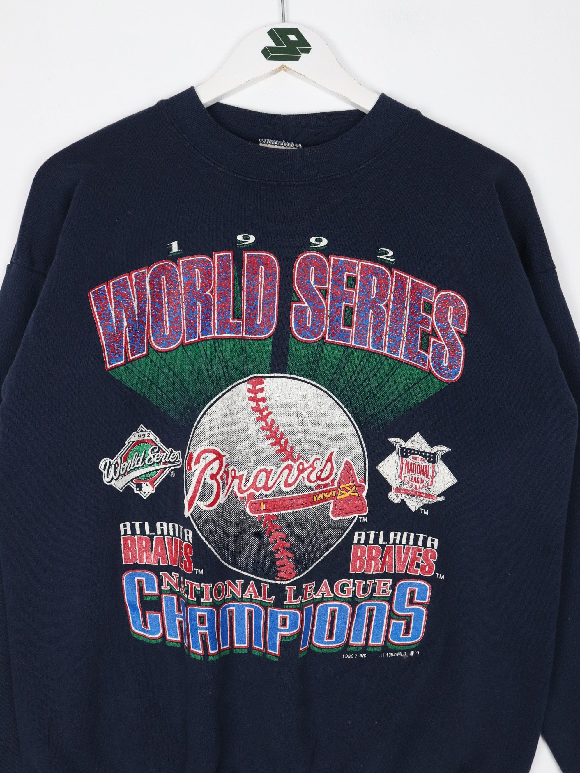 Vintage Atlanta Braves Sweatshirt Fits Mens M Blue 1992 World