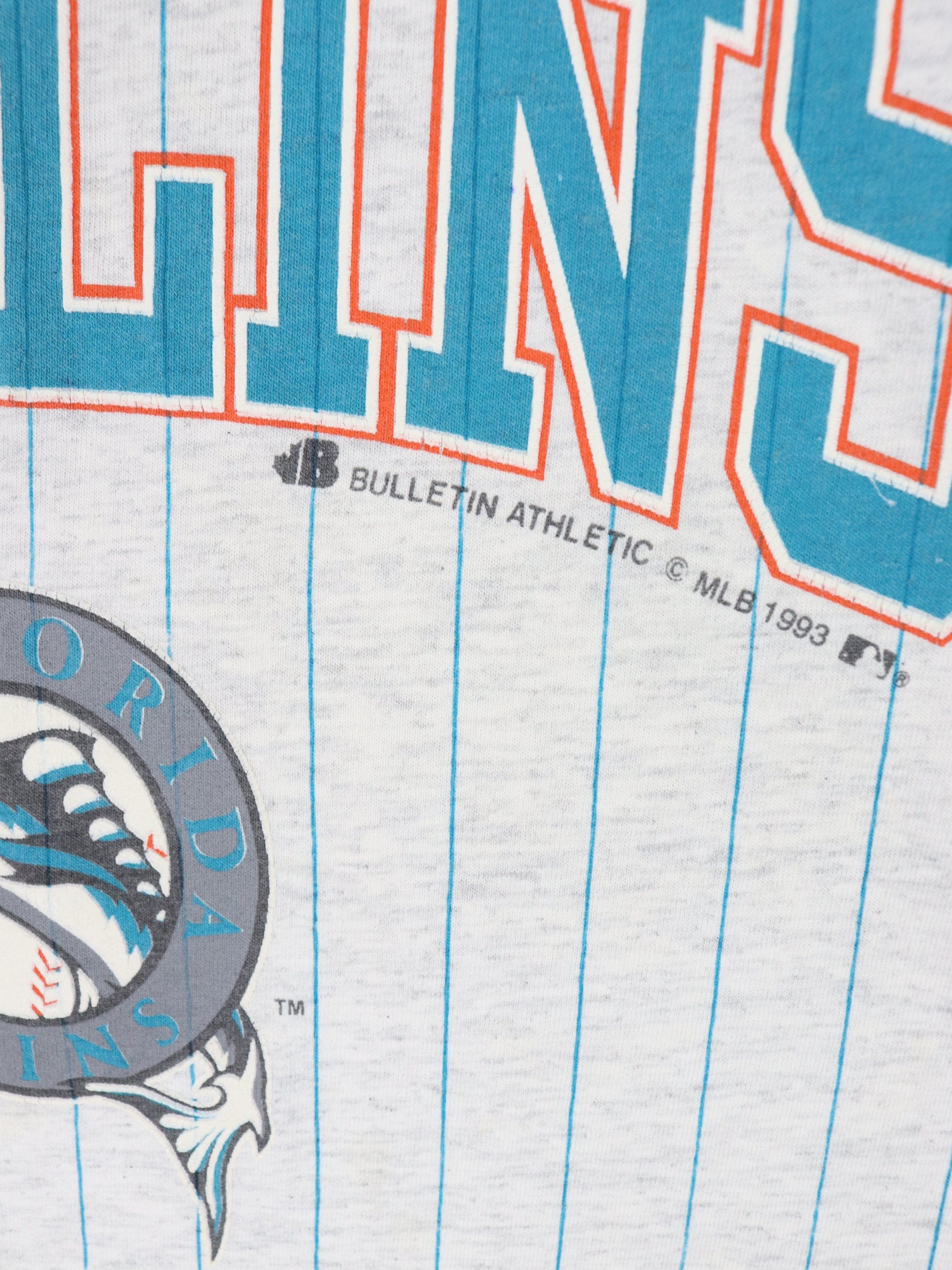 Vintage Miami Dolphins T Shirt Mens L Grey Bulletin Athletic 90s Baseball