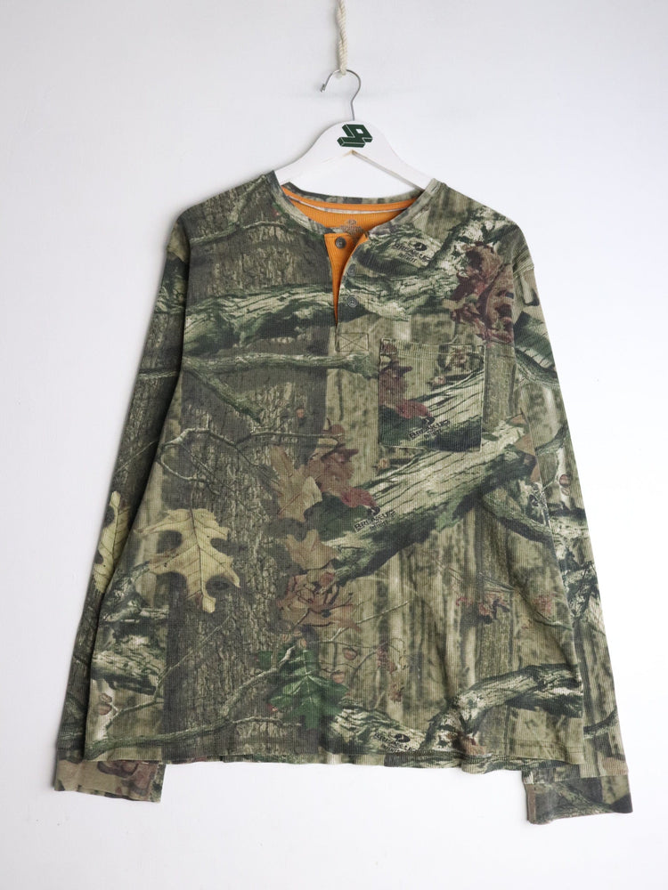 Mossy Oak Shirt Mens XL Green Thermal Henley from propervintagecanada