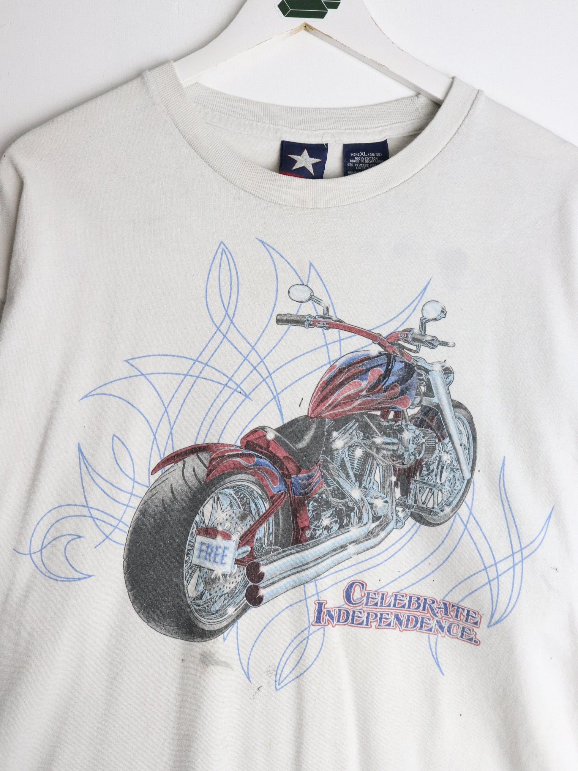 Motorcycle T Shirt Mens XL White from propervintagecanada