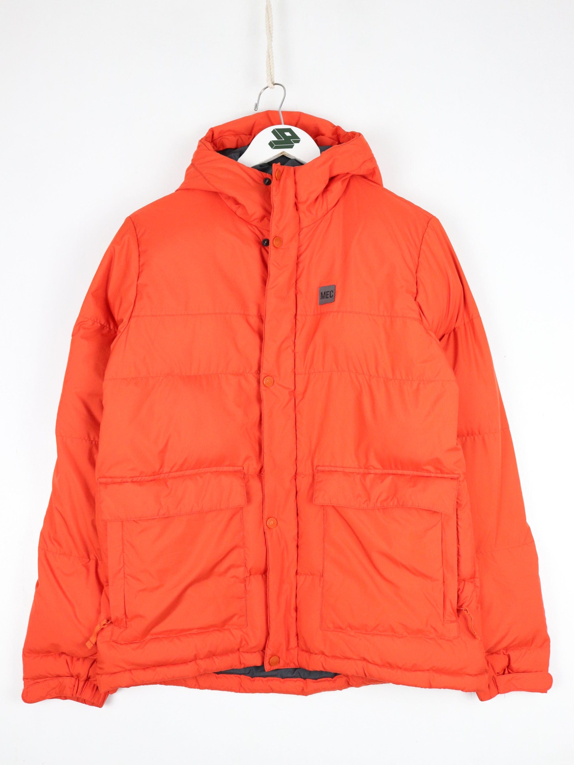 Mountain Equipment Co-Op Jacket Youth Large Orange Hooded Down