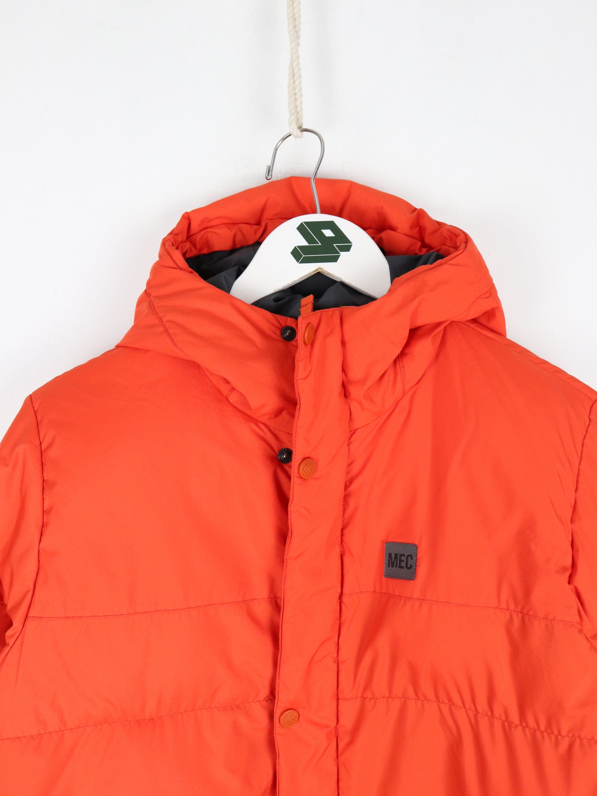 Mountain Equipment Co-Op Jacket Youth Large Orange Hooded Down