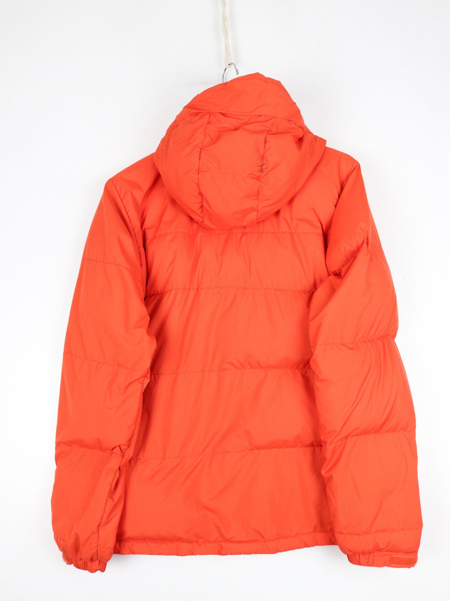 Mountain Equipment Co-Op Jacket Youth Large Orange Hooded Down Coat Outdoors from propervintagecanada