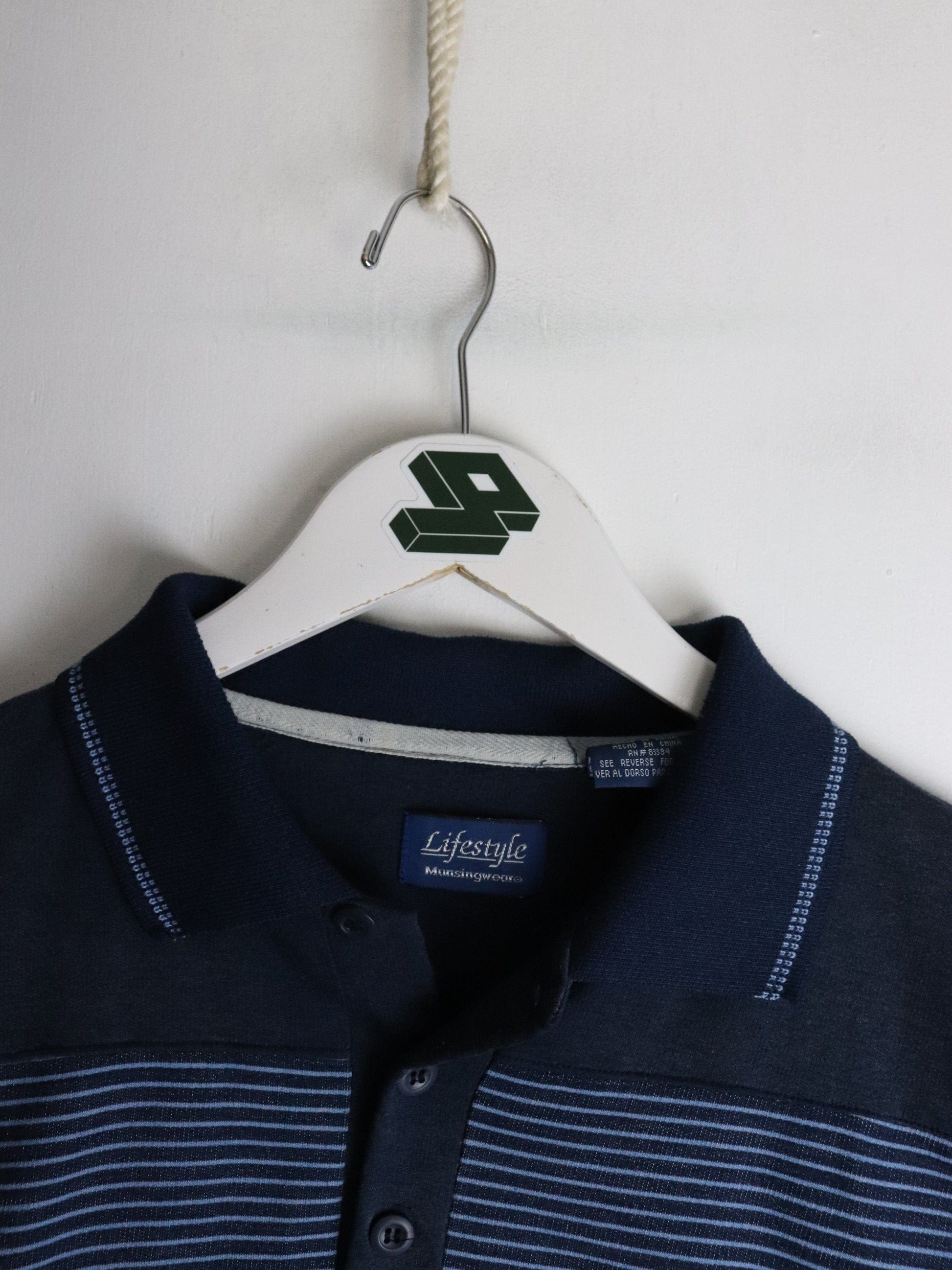 Munsingwear Polo Shirt Mens Large Blue from propervintagecanada