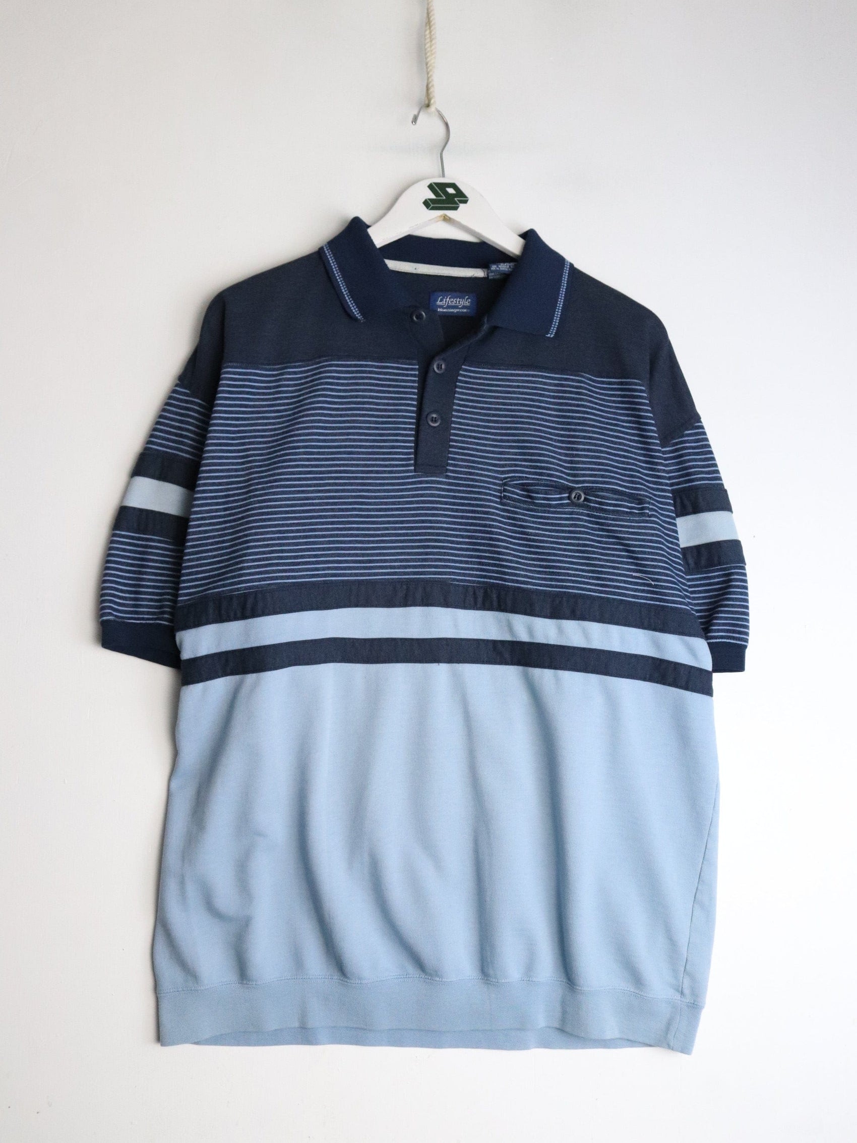 Munsingwear Polo Shirt Mens Large Blue