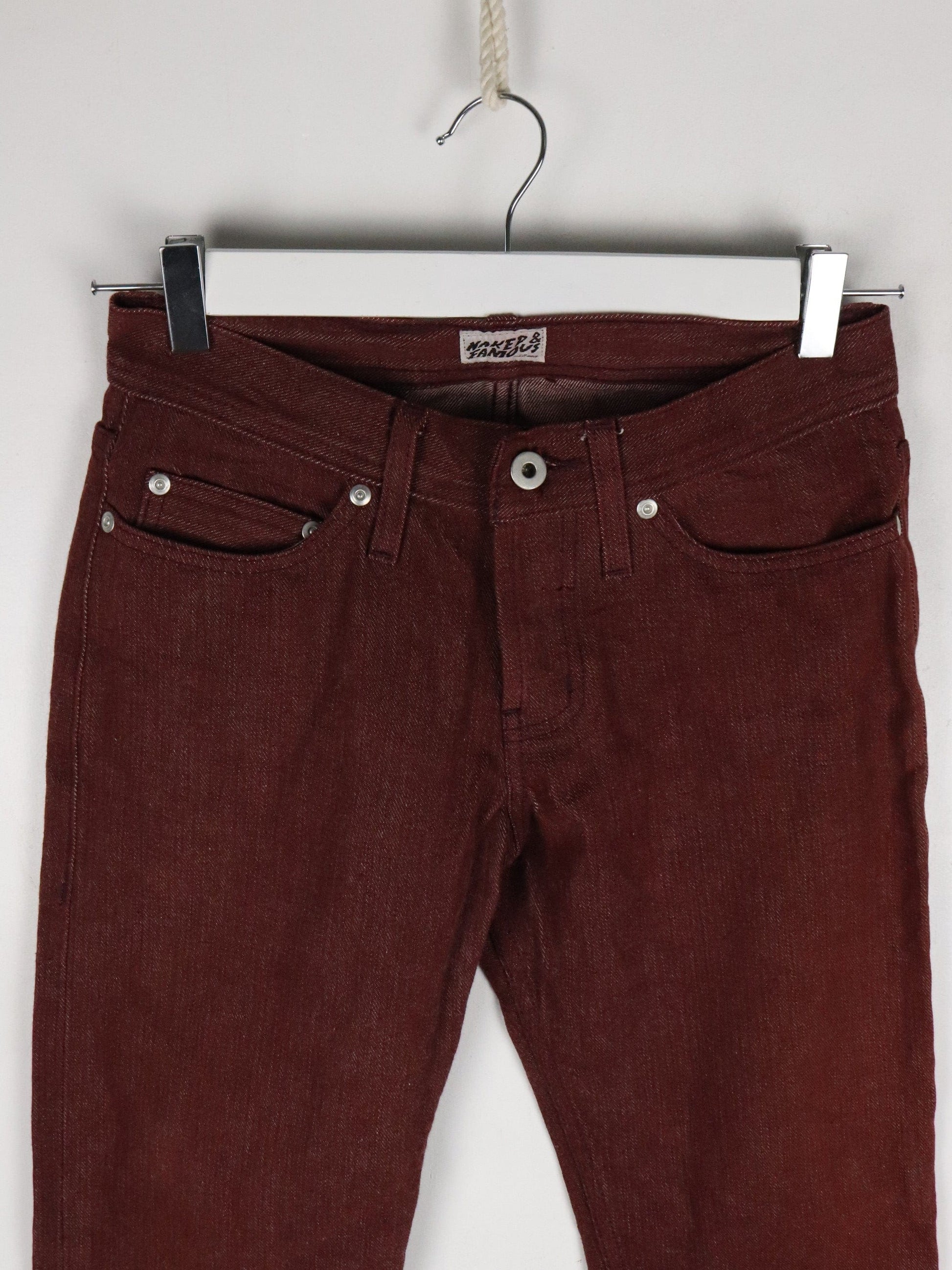 Naked & Famous Selvedge Denim Jeans Mens 26 x 32 Red Weird Guy from propervintagecanada