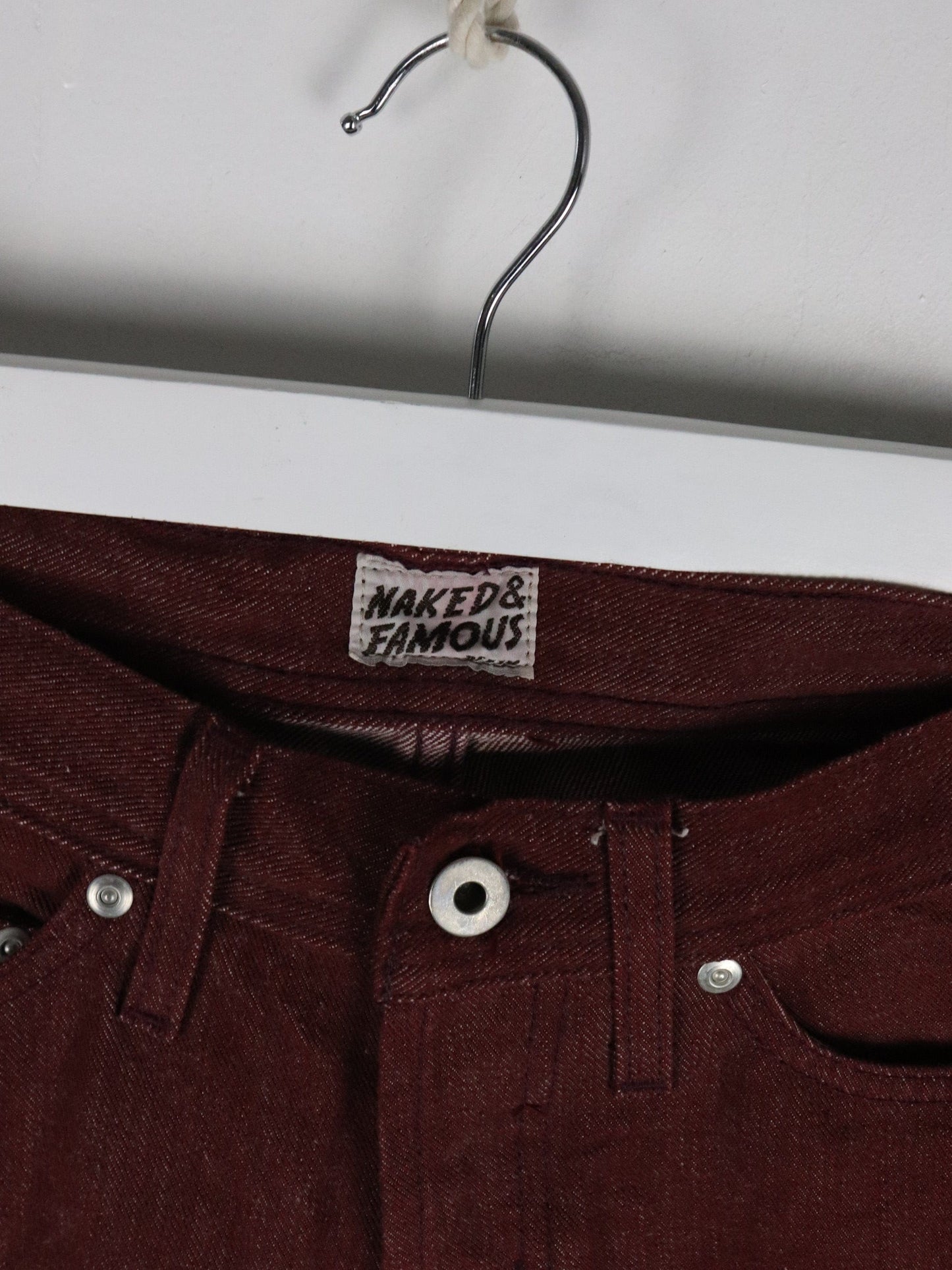 Naked & Famous Selvedge Denim Jeans Mens 26 x 32 Red Weird Guy from propervintagecanada