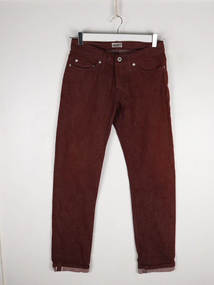 Naked & Famous Selvedge Denim Jeans Mens 26 x 32 Red Weird Guy from propervintagecanada