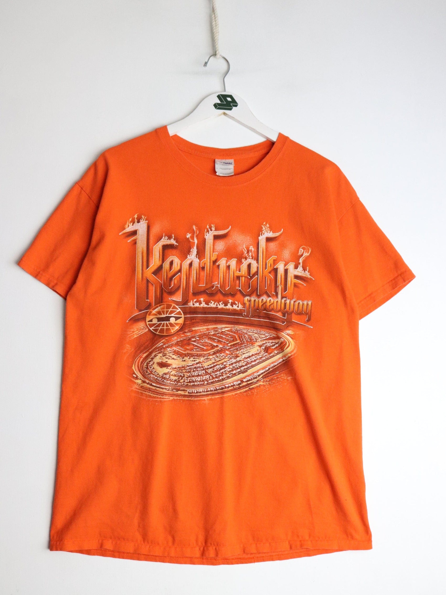 Nascar T Shirt Mens Large Orange Kentucky Speedway