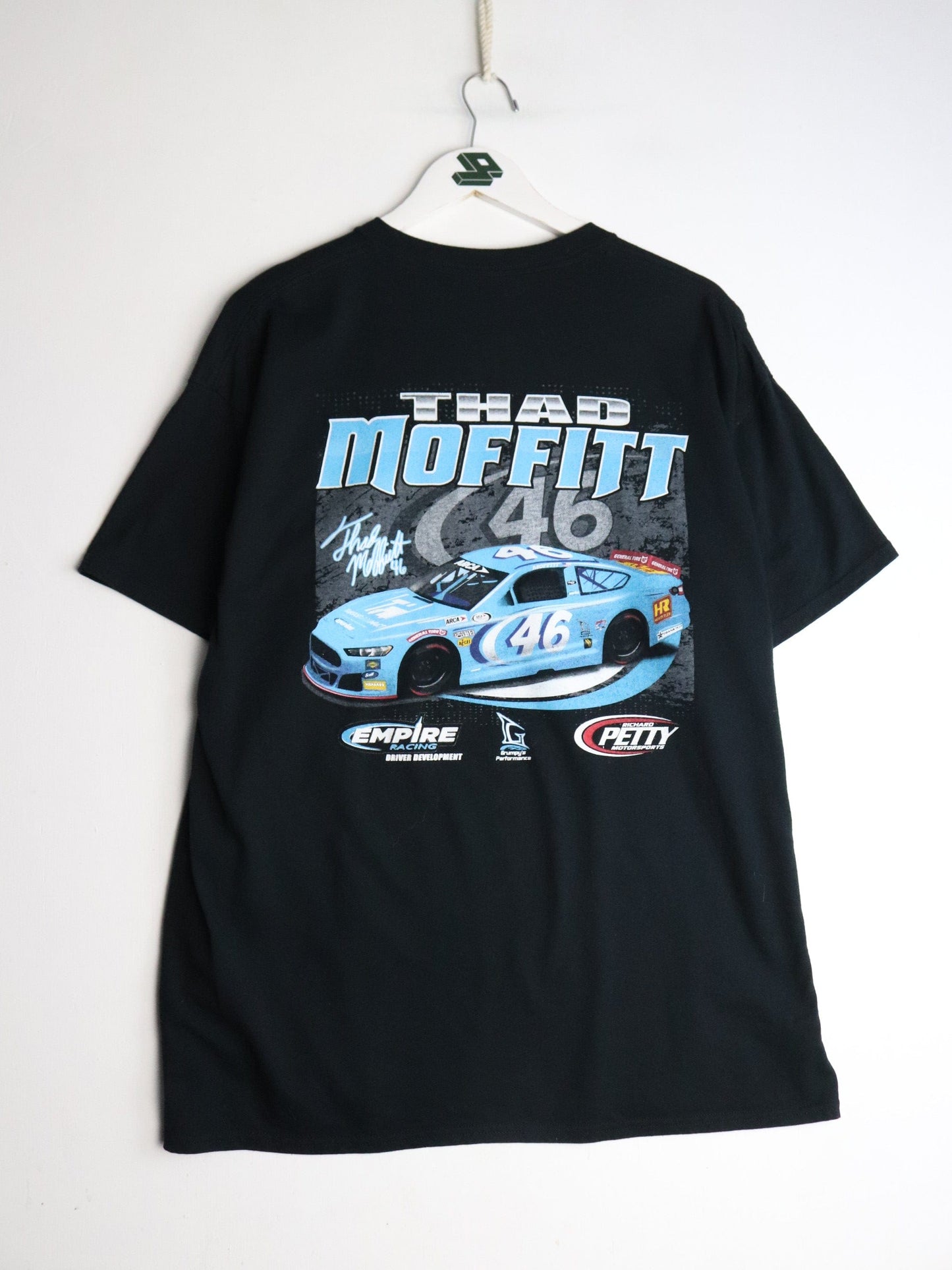 Nascar T Shirt Mens XL Black Thad Moffitt from propervintagecanada