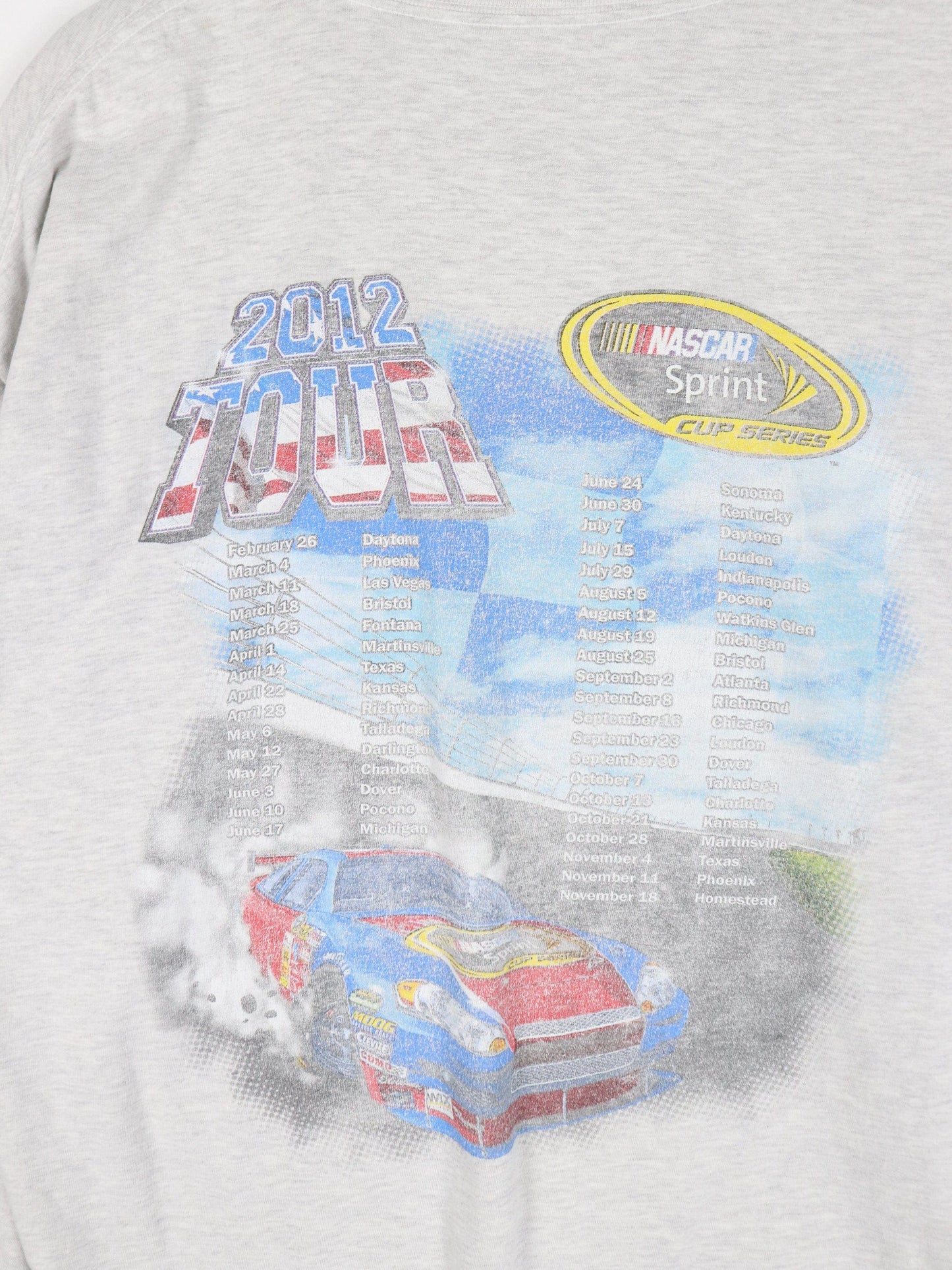 Nascar T-Shirts & Tank Tops Nascar T Shirt Mens 2XL Grey Racing