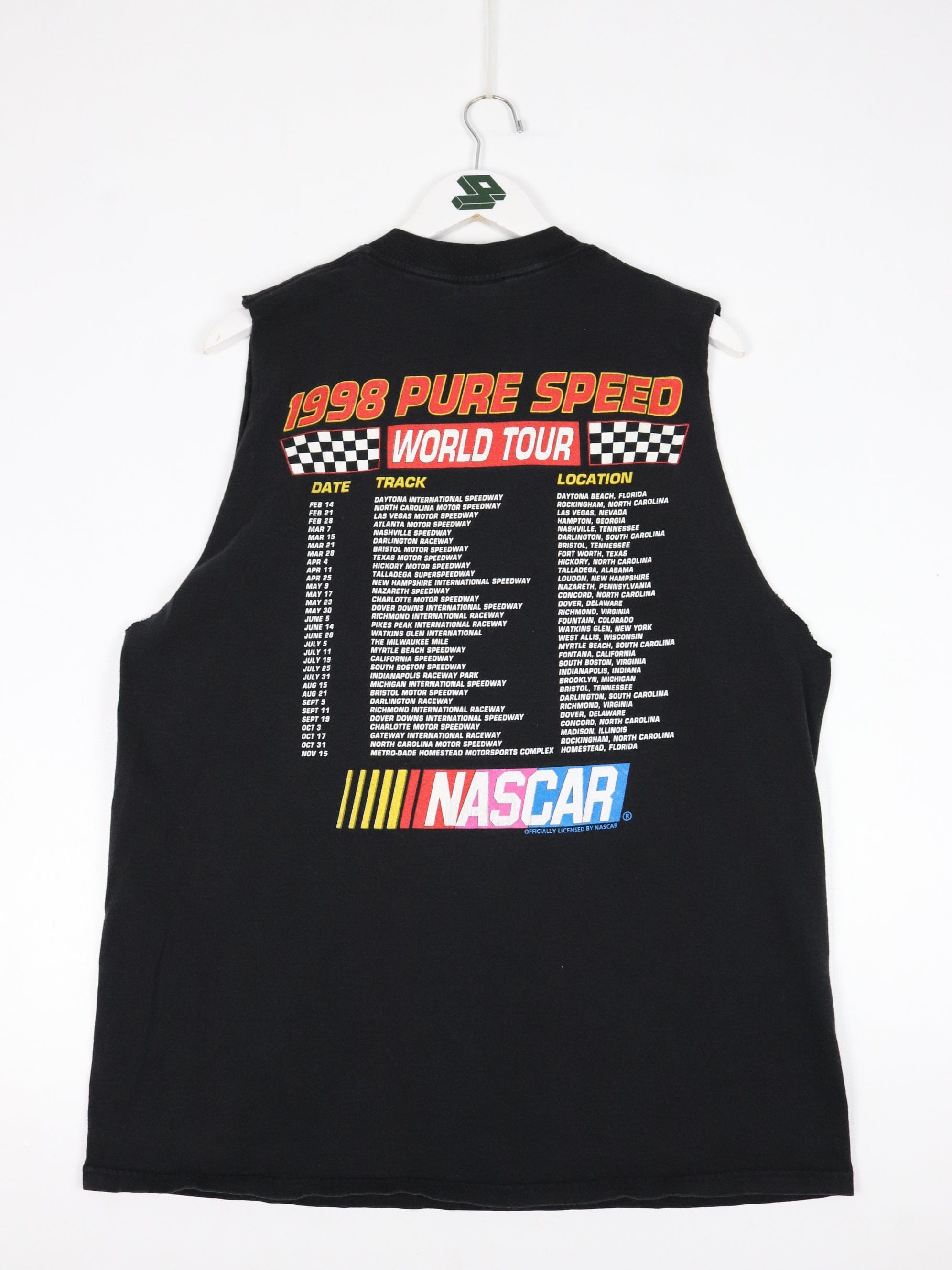 Vintage Nascar Tank Top Mens XL Black Racing Car