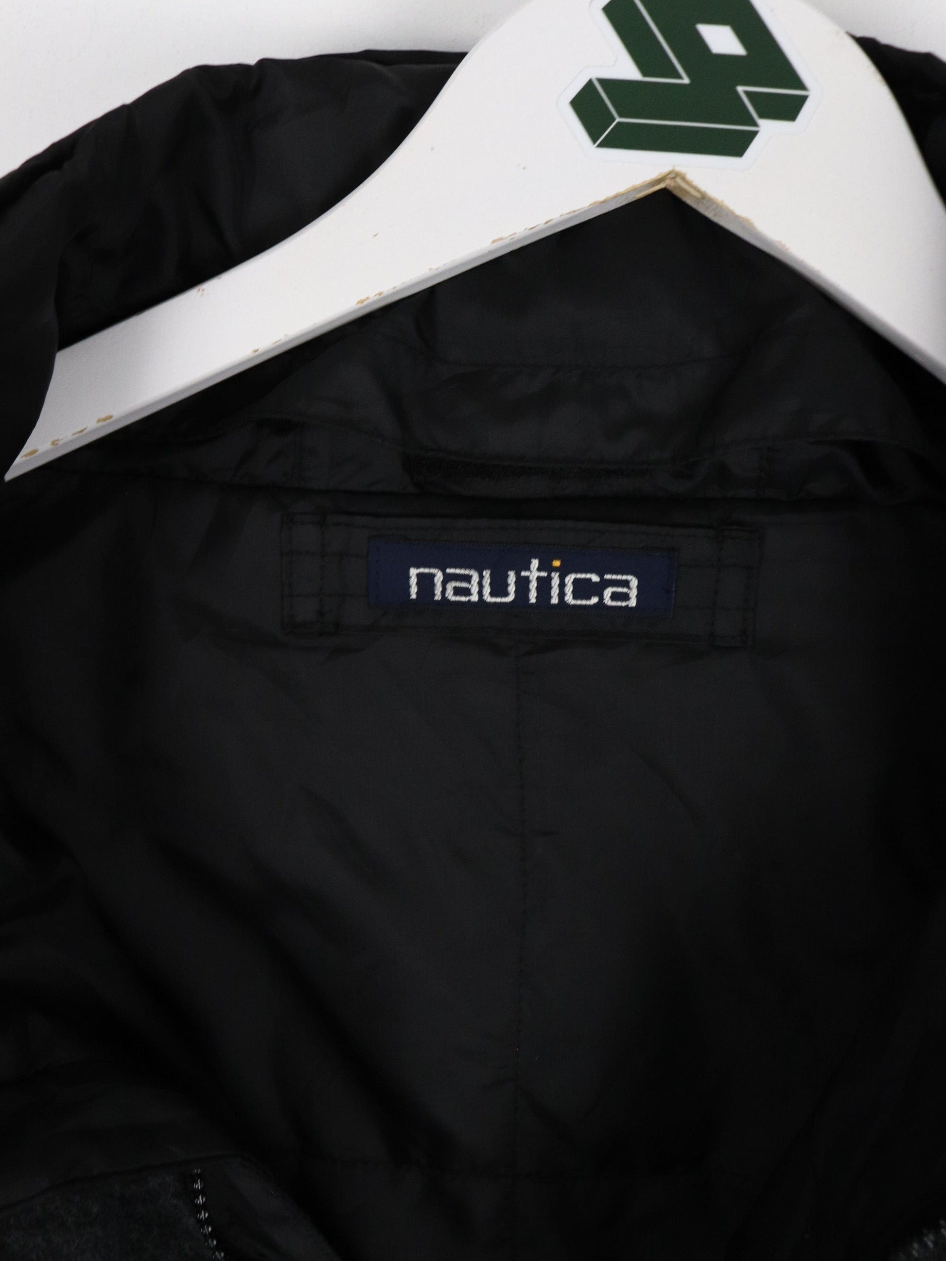 Nautica Jackets & Coats Vintage Nautica Jacket Mens Large Black Grey Reversible Fleece Coat