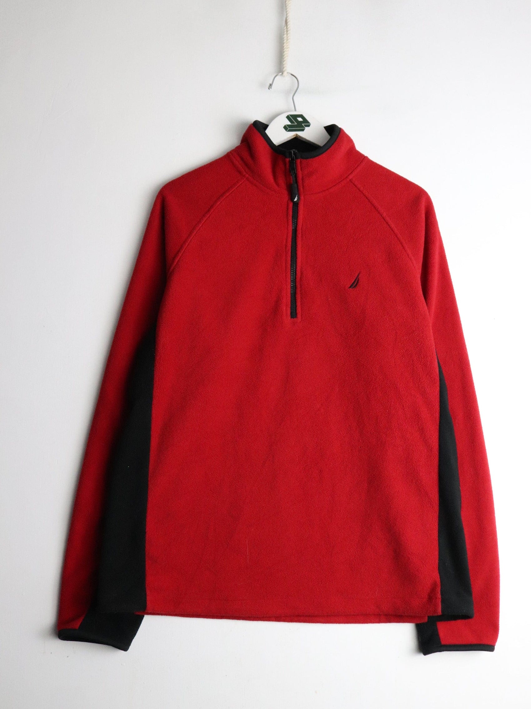 Nautica Sweater Mens Medium Red Fleece