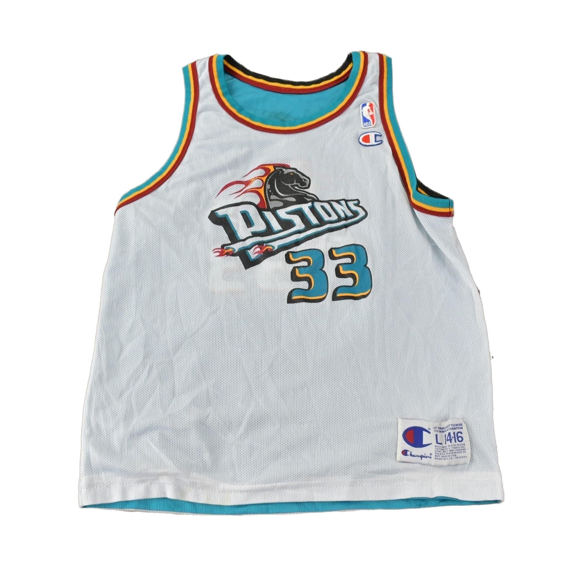 NBA Art & Collectibles > Collectibles > Memorabilia > Sports Collectibles > Collectible Jerseys Vintage 1990s Detroit Pistons NBA Grant Hill Reversible Basketball Jersey Youth L / Champion Basketball Jersey / 90s Jersey / Youth Size