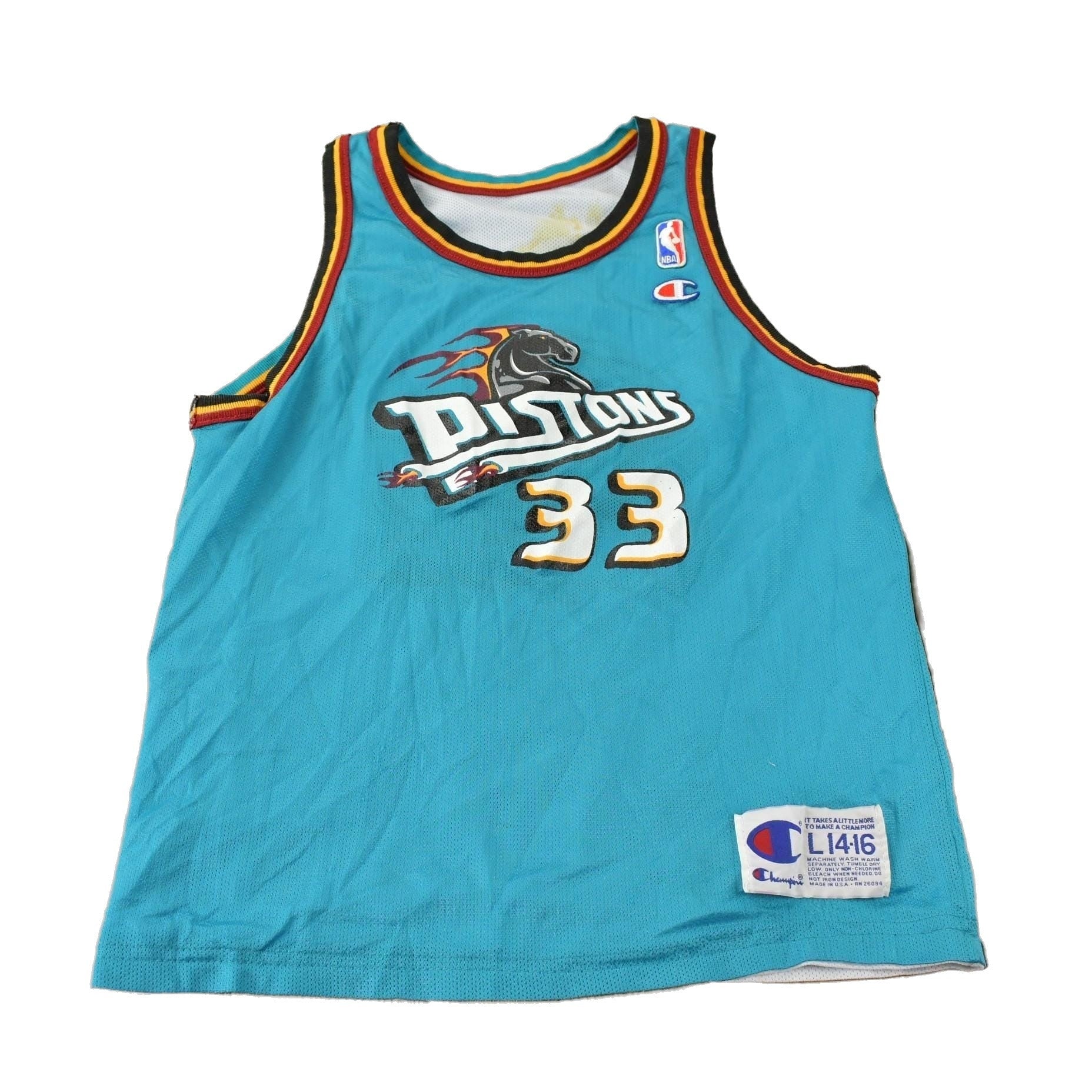 NBA Art & Collectibles > Collectibles > Memorabilia > Sports Collectibles > Collectible Jerseys Vintage 1990s Detroit Pistons NBA Grant Hill Reversible Basketball Jersey Youth L / Champion Basketball Jersey / 90s Jersey / Youth Size