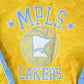 NBA Clothing > Gender Neutral Adult Clothing > Jackets & Coats Vintage 1990s Deadstock NBA Hardwood Classics MPLS Minneapolis Lakers Satin Button Up Windbreaker Basketball Jacket