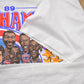 NBA Clothing > Gender Neutral Adult Clothing > Tops & Tees > T Shirts Vintage 1989 Detroit Pistons NBA World Champs Big Head Graphic T-Shirt Men's Large/ Made In USA / Single Stitch / NBA Basketball / Motor City Bad Boys