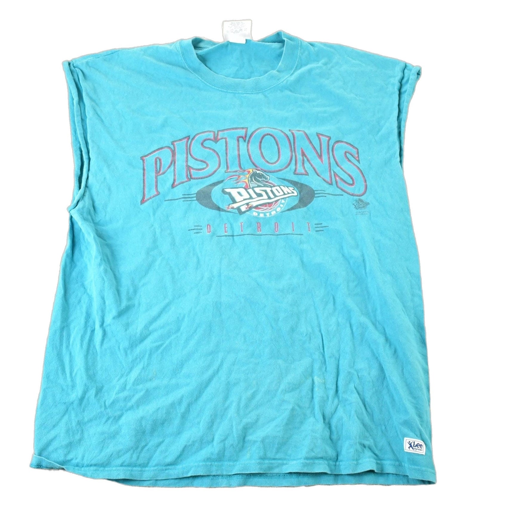 NBA Clothing > Gender Neutral Adult Clothing > Tops & Tees > T Shirts Vintage 1990s Detroit Pistons NBA Basketball Graphic Tank Top Mens L
