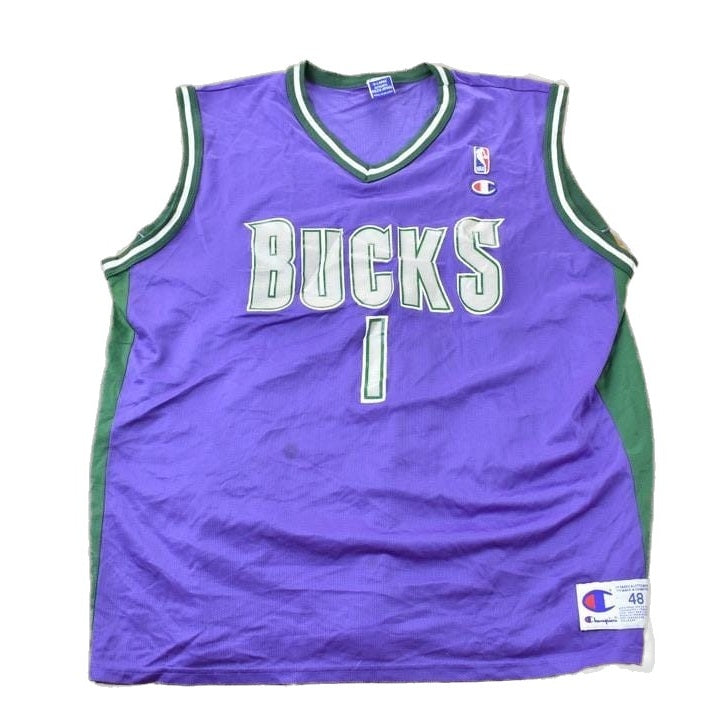 NBA Clothing > Men's Clothing > Sports & Fitness Vintage 1990s Milwaukee Bucks NBA Champion Jersey Size XL 48 / 90s Jersey / Sportswear / Bucks Jersey / Purple Jersey