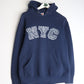 New York City Sweatshirt Fits Mens Small Blue Hoodie from propervintagecanada