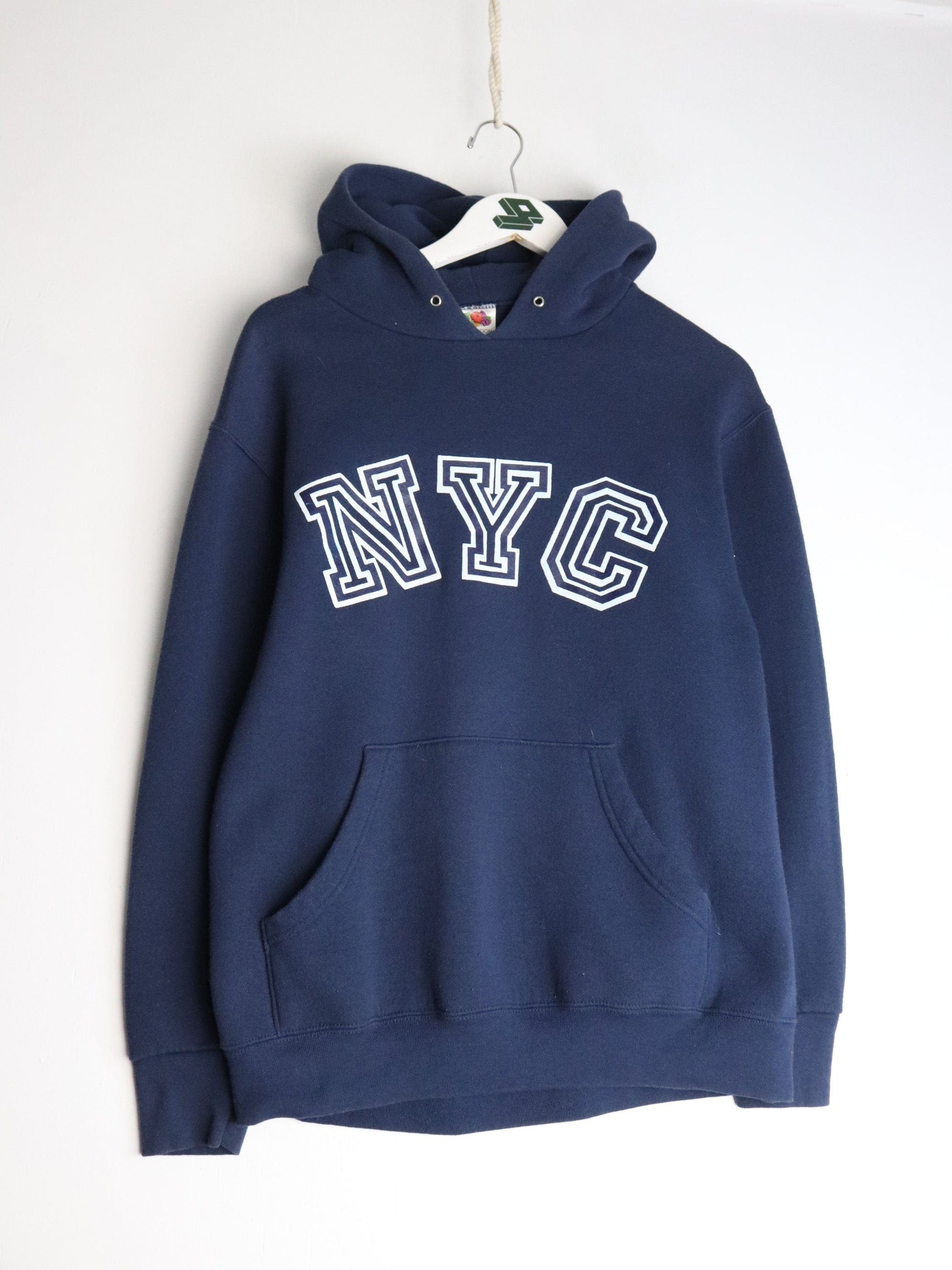 New York City Sweatshirt Fits Mens Small Blue Hoodie from propervintagecanada