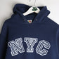 New York City Sweatshirt Fits Mens Small Blue Hoodie from propervintagecanada