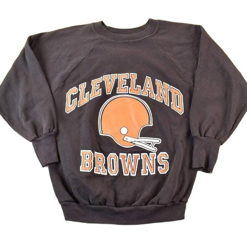 NFL Clothing > Gender Neutral Adult Clothing > Hoodies & Sweatshirts > Sweatshirts Vintage 1980s Cleveland Browns NFL Crewneck Sweatshirt Men's Medium/ Football / Sportswear / Americana