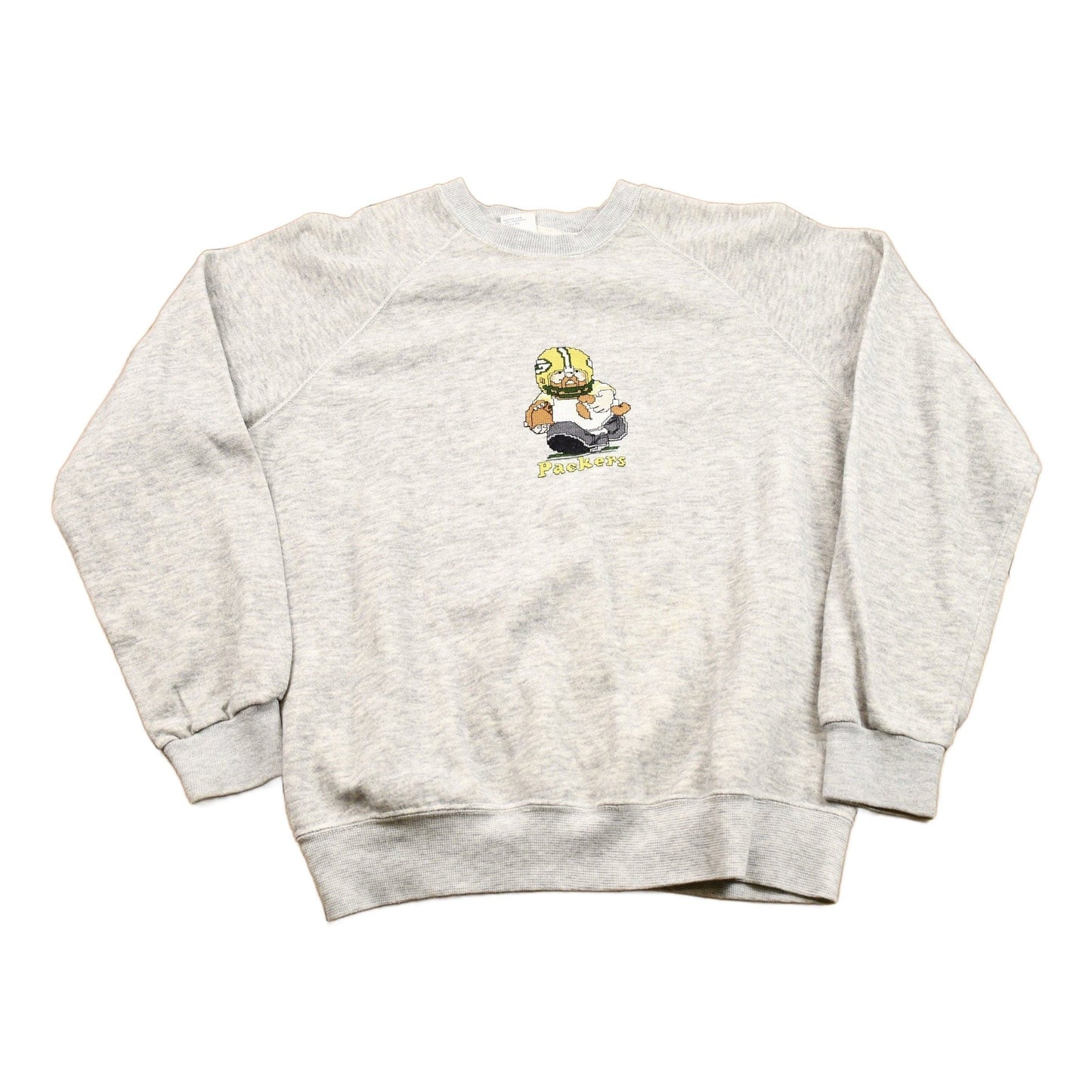 NFL Clothing > Gender Neutral Adult Clothing > Hoodies & Sweatshirts > Sweatshirts Vintage 1980s Green Bay Packers NFL Raglan Crewneck Men's Large