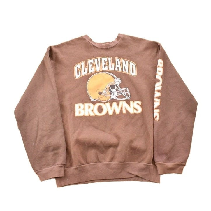 NFL Clothing > Gender Neutral Adult Clothing > Hoodies & Sweatshirts > Sweatshirts Vintage 1980s NFL Cleveland Browns Crewneck Sweatshirt / 80s Crewneck / Football / Sportswear / Americana